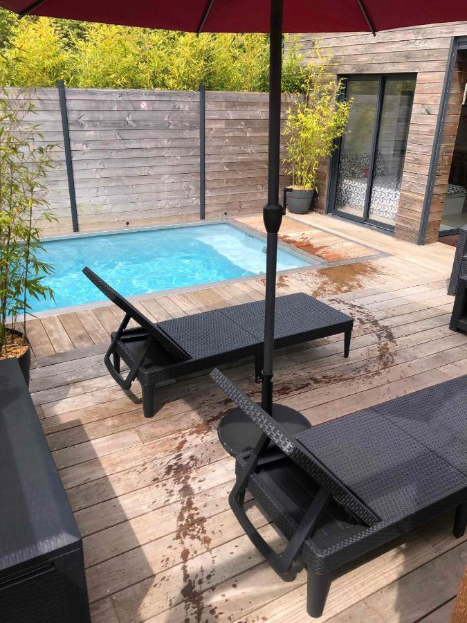 Loft Privatise Avec Spa Xxl Et Piscine Chauffee Bruz Exterior foto